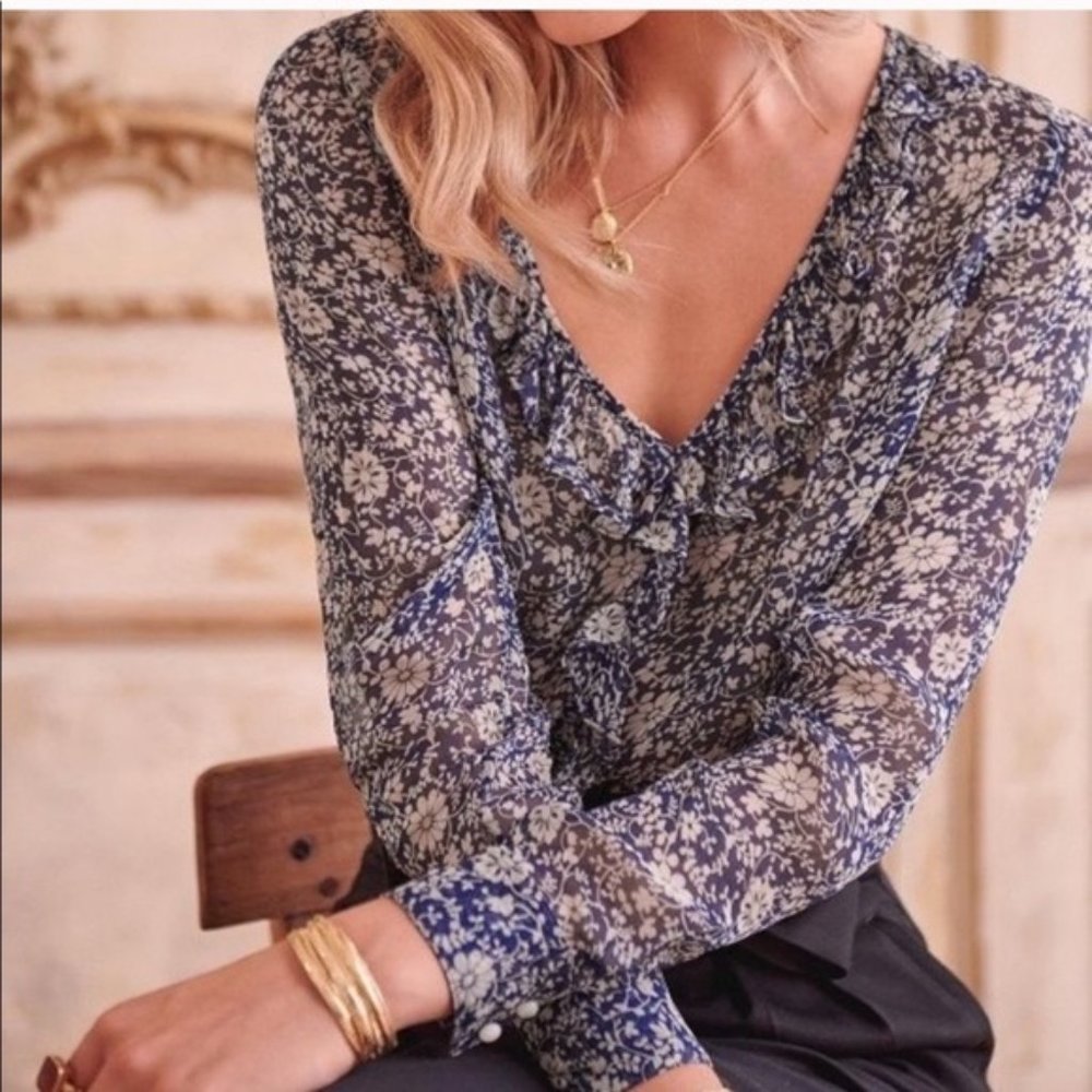 Sezane Capucine Blouse Floral NWOT Eu 38 US 6
